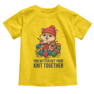 Cute Hamster Knitting Toddler T Shirt You Better Get Your Knit Together TS12 Daisy Print Your Wear
