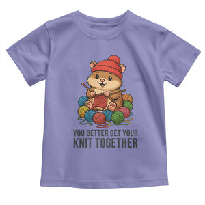 Cute Hamster Knitting Toddler T Shirt You Better Get Your Knit Together TS12 Violet Print Your Wear