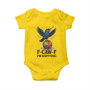 F Caw F I Am Knitting Baby Onesie Funny Raven Gift For Knitter TS12 Daisy Print Your Wear