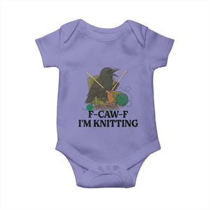 Raven F Caw F I Am Knitting Baby Onesie Funny Knitter Gift TS12 Violet Print Your Wear