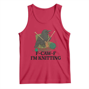 Raven F Caw F I Am Knitting Tank Top Funny Knitter Gift TS12 Red Print Your Wear