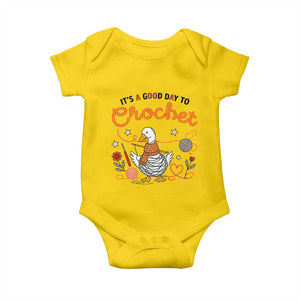 Funny Goose Crocheting Baby Onesie It Is A Good Day To Crochet TS12 Daisy Print Your Wear