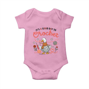 Funny Goose Crocheting Baby Onesie It Is A Good Day To Crochet TS12 Light Pink Print Your Wear