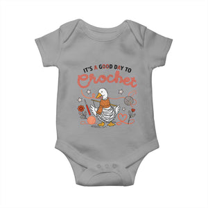 Funny Goose Crocheting Baby Onesie It Is A Good Day To Crochet TS12 Sport Gray Print Your Wear