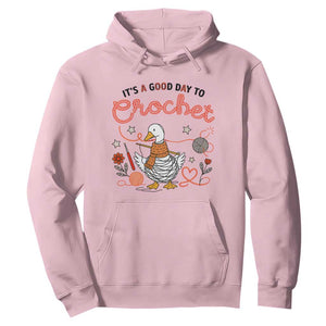 Funny Goose Crocheting Hoodie It Is A Good Day To Crochet TS12 Light Pink Print Your Wear