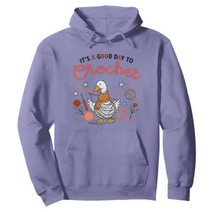 Funny Goose Crocheting Hoodie It Is A Good Day To Crochet TS12 Violet Print Your Wear