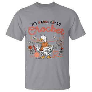 Funny Goose Crocheting T Shirt It Is A Good Day To Crochet TS12 Sport Gray Print Your Wear