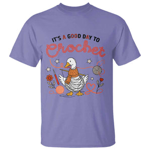 Funny Goose Crocheting T Shirt It Is A Good Day To Crochet TS12 Violet Print Your Wear