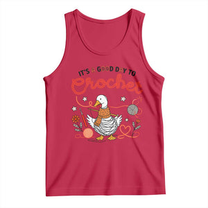 Funny Goose Crocheting Tank Top It Is A Good Day To Crochet TS12 Red Print Your Wear