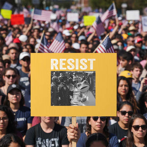 Portland Frog Protest Protest Sign Funny Rebel Gift TS12 Horizontal 18" × 24" Yellow Print Your Wear