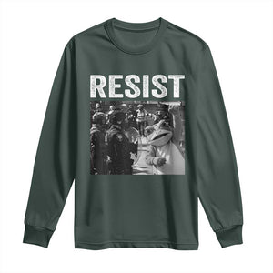 Portland Frog Protest Long Sleeve Shirt Funny Rebel Gift TS12 Dark Forest Green Print Your Wear