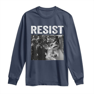Portland Frog Protest Long Sleeve Shirt Funny Rebel Gift TS12 Navy Print Your Wear
