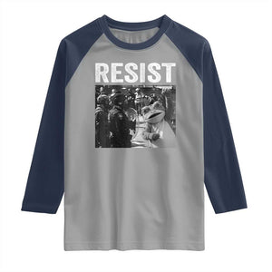 Portland Frog Protest Raglan Shirt Funny Rebel Gift TS12 Sport Gray Navy Print Your Wear