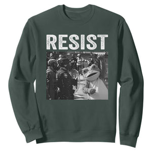 Portland Frog Protest Sweatshirt Funny Rebel Gift TS12 Dark Forest Green Print Your Wear