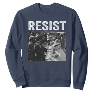Portland Frog Protest Sweatshirt Funny Rebel Gift TS12 Navy Print Your Wear