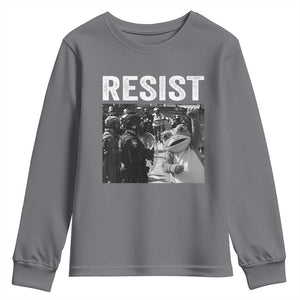 Portland Frog Protest Youth Sweatshirt Funny Rebel Gift TS12 Charcoal Print Your Wear