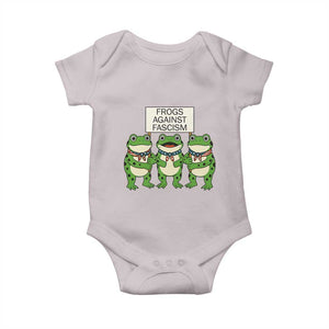Frogs Against Fascism Baby Onesie Funny Portland Meme Humor Gift TS12 Ice Gray Print Your Wear