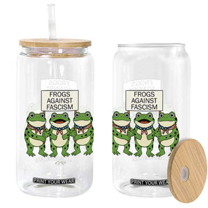 Frogs Against Fascism Glass Can Funny Portland Meme Humor Gift TS12 Print Your Wear