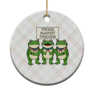 Frogs Against Fascism Ceramic Ornament Funny Portland Meme Humor Gift TS12 1pc Christmas Plaid Print Your Wear