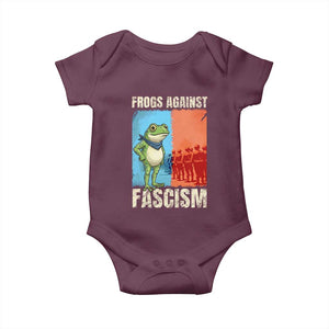 Frogs Against Fascism Baby Onesie Portland Protest Vintage Meme Gift TS12 Maroon Print Your Wear