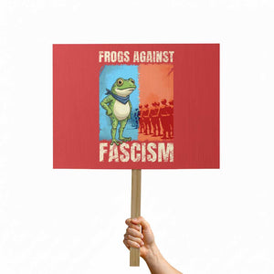 Frogs Against Fascism Protest Sign Portland Protest Vintage Meme Gift TS12 Horizontal 18" × 24" Red Print Your Wear