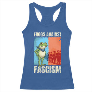 Frogs Against Fascism Racerback Tank Top Portland Protest Vintage Meme Gift TS12 Royal Blue Print Your Wear