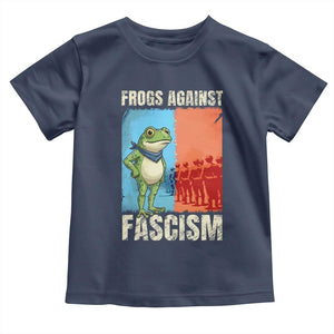 Frogs Against Fascism Toddler T Shirt Portland Protest Vintage Meme Gift TS12 Navy Print Your Wear