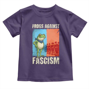 Frogs Against Fascism Toddler T Shirt Portland Protest Vintage Meme Gift TS12 Purple Print Your Wear