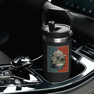 Resist Frog Meme Flip Straw Tumbler Portland Vintage Aesthetic Gift TS12 Print Your Wear