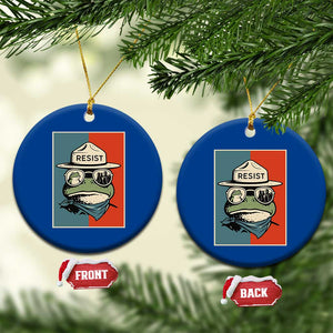 Resist Frog Meme Ceramic Ornament Portland Vintage Aesthetic Gift TS12 1pc Blue Print Your Wear
