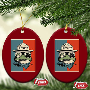 Resist Frog Meme Ceramic Ornament Portland Vintage Aesthetic Gift TS12 Print Your Wear