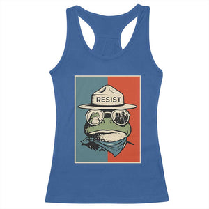 Resist Frog Meme Racerback Tank Top Portland Vintage Aesthetic Gift TS12 Royal Blue Print Your Wear