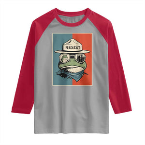 Resist Frog Meme Raglan Shirt Portland Vintage Aesthetic Gift TS12 Sport Gray Red Print Your Wear