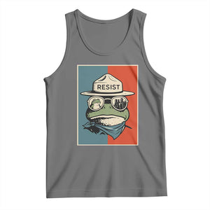 Resist Frog Meme Tank Top Portland Vintage Aesthetic Gift TS12 Black Heather Print Your Wear