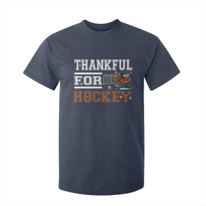 Thankful For Hockey T Shirt For Kid Funny Thanksgiving Ice Hockey Gift TS12 Navy Print Your Wear