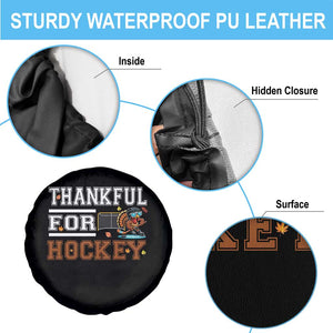 Thankful For Hockey Spare Tire Cover Funny Thanksgiving Ice Hockey Gift - Print Your Wear