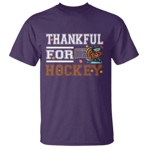 Thankful For Hockey T Shirt Funny Thanksgiving Ice Hockey Gift TS12 Purple Print Your Wear