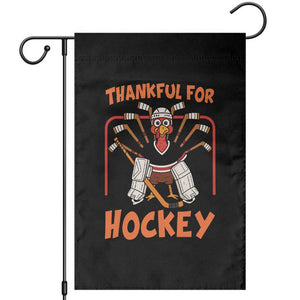 Thankful For Hockey Garden Flag Funny Turkey Ice Hockey Player Gift TS12 Black Print Your Wear
