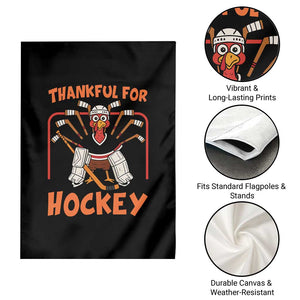 Thankful For Hockey Garden Flag Funny Turkey Ice Hockey Player Gift TS12 Print Your Wear