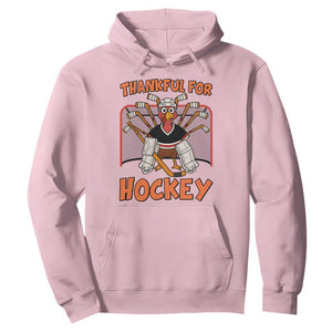Thankful For Hockey Hoodie Funny Turkey Ice Hockey Player Gift TS12 Light Pink Print Your Wear