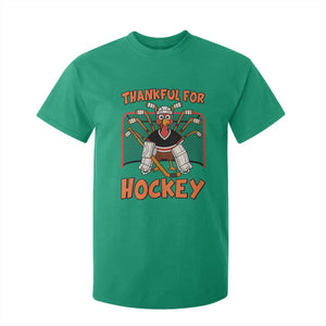 Thankful For Hockey T Shirt For Kid Funny Turkey Ice Hockey Player Gift TS12 Irish Green Print Your Wear