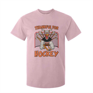 Thankful For Hockey T Shirt For Kid Funny Turkey Ice Hockey Player Gift TS12 Light Pink Print Your Wear