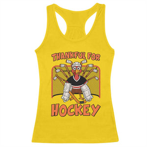 Thankful For Hockey Racerback Tank Top Funny Turkey Ice Hockey Player Gift TS12 Daisy Print Your Wear