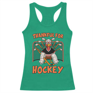 Thankful For Hockey Racerback Tank Top Funny Turkey Ice Hockey Player Gift TS12 Irish Green Print Your Wear