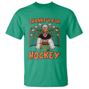 Thankful For Hockey T Shirt Funny Turkey Ice Hockey Player Gift TS12 Irish Green Print Your Wear