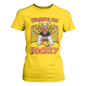 Thankful For Hockey T Shirt For Women Funny Turkey Ice Hockey Player Gift TS12 Daisy Print Your Wear