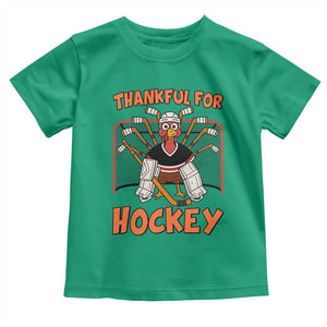 Thankful For Hockey Toddler T Shirt Funny Turkey Ice Hockey Player Gift TS12 Irish Green Print Your Wear