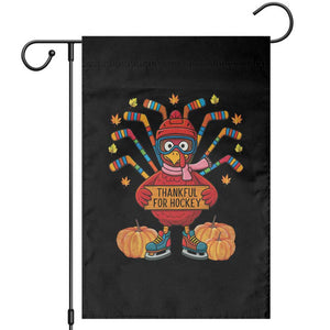 Funny Turkey Ice Hockey Gift Garden Flag Thankful For Hockey TS12 Black Print Your Wear