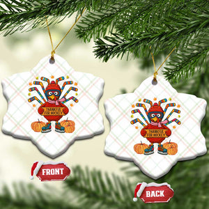 Funny Turkey Ice Hockey Gift Ceramic Ornament Thankful For Hockey TS12 Print Your Wear