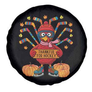 Funny Turkey Ice Hockey Gift Spare Tire Cover Thankful For Hockey - Print Your Wear